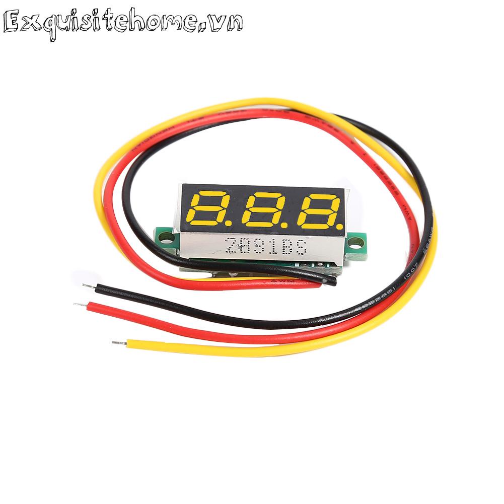 0,28 inch dc 0-100v 3 dây đồng hồ đo điện áp mini đồng hồ đo vôn kế màn hình led