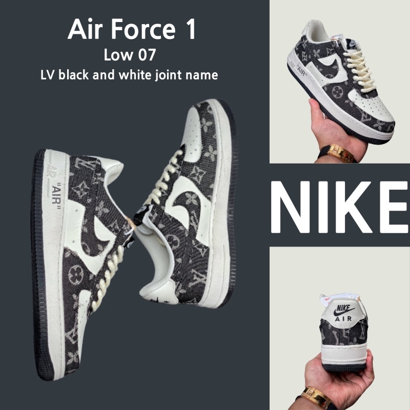 （Sản phẩm chính hãng）Giày Nike Air Force 1 Low 07 LV đen trắng hàng chính hãng 100%