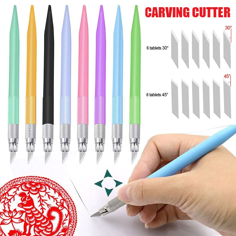 Mới 1 bộ máy cắt khắc nghệ thuật thủ công cắt bút lưỡi dao cắt giấy chính xác