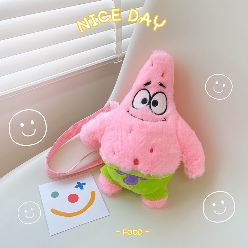 Phim hoạt hình mới ngôi sao lớn túi búp bê sang trọng túi đeo vai búp bê sao biển dễ thương