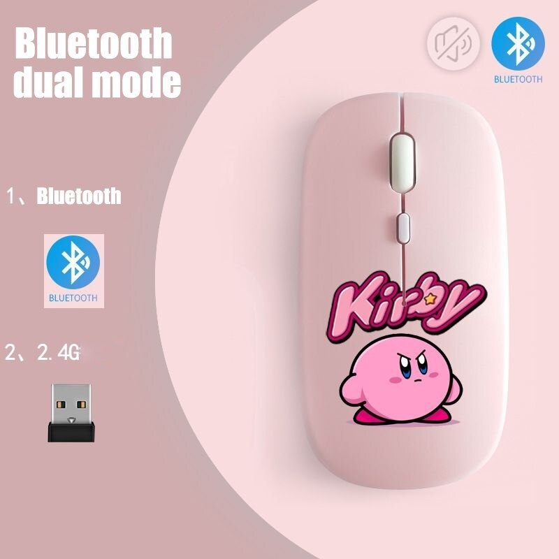 Hello kitty 2.4ghz 1000dpi có thể sạc lại im lặng bluetooth không dây chuột có dây hoạt hình dễ thương di động cho điện thoại máy tính máy tính xách tay pc macbook quà tặng chuột chơi game