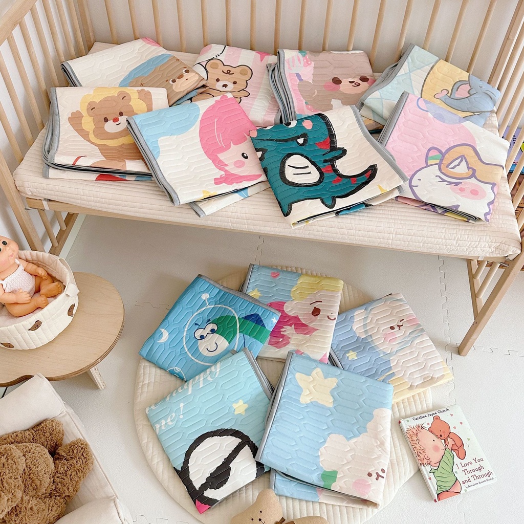 ★2PCS/Set ★Chiếu Điều Hoà Cao Su Non Tặng Kèm Gối Cho Bé ,Chiếu Cao Su Non 5D Thoáng Mát Cho Bé Từ Sơ Sinh 60 * 120cm