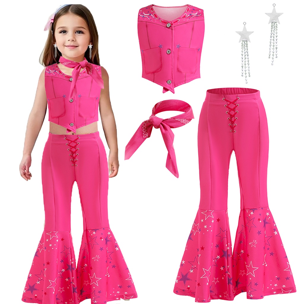 Trẻ em phim mới barbie trang phục live action movie người lớn trẻ em ăn mặc quần tất cosplay set