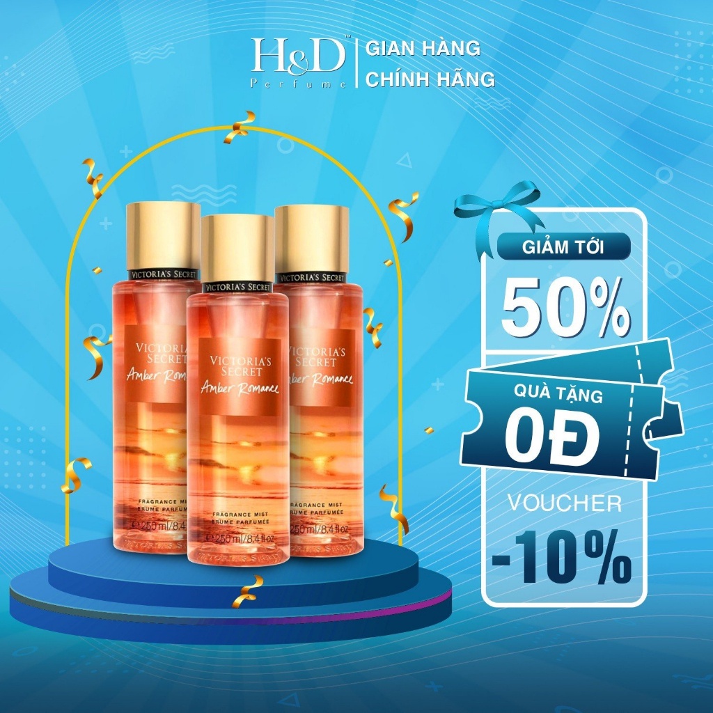 Xịt thơm toàn thân HD Body Mist Victoria’s Secret Amber Romance gợi cảm 75ml/250ml