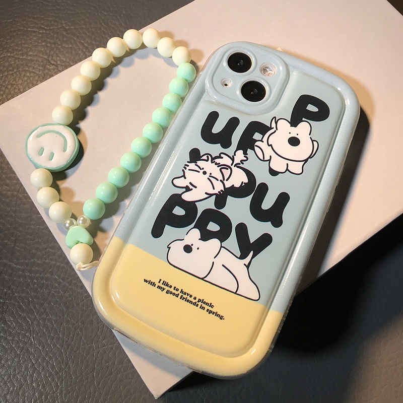 Soft soap blue puppy case wtih phone chain strap cho oppo reno 10 pro 7 8 z 5g 10 pro 8 5g 7 z 8 6 5 oppo a78 a77s a54 a16k a17 a17k a95 a96 a98 a58 a55 a57phone Việt