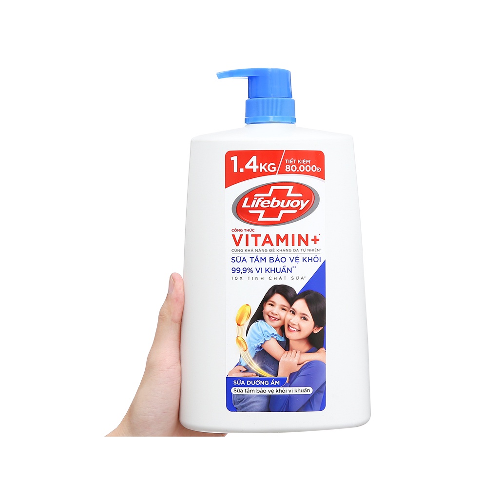Sữa tắm LIFEBUOY chăm sóc da/ bảo vệ vượt trội chai 1.4kg