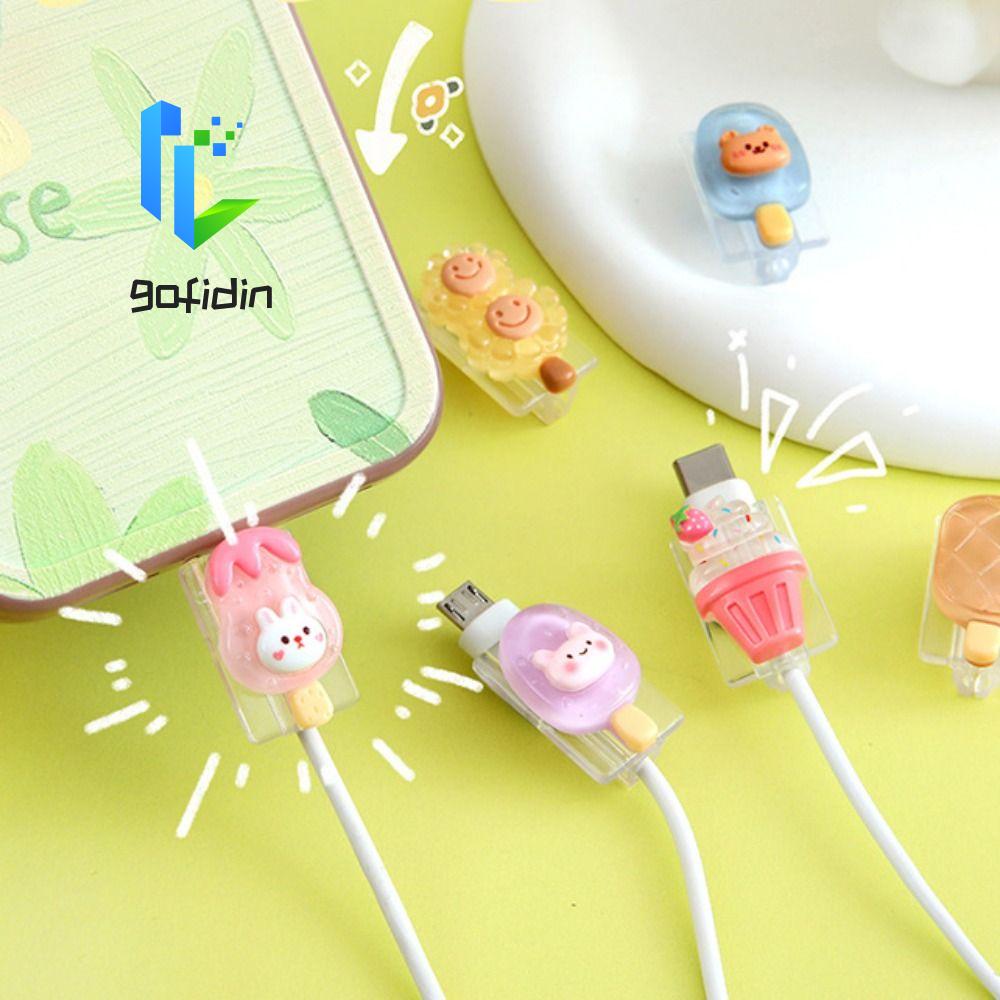 1 Phụ Kiện Quấn Bảo Vệ Đầu Dây Cáp Hình Hoa 3D Dễ Thương