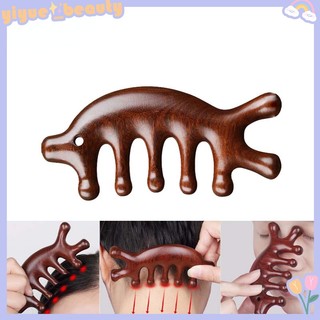 1 lược gỗ đàn hương mát xa da đầu cho nam và nữ hb