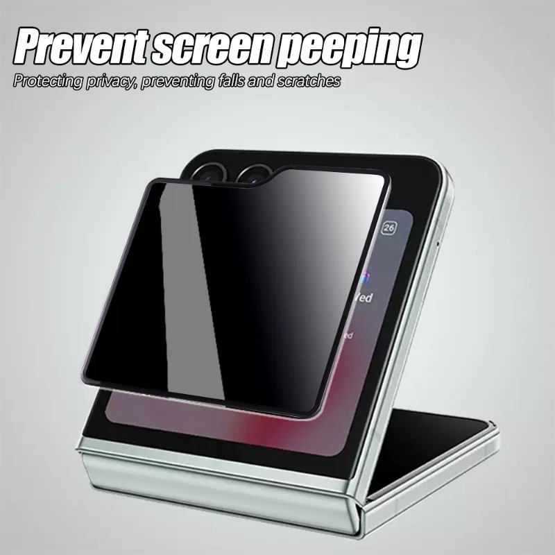 Đối với samsung z flip 5 5g cao cấp kính cường lực siêu mỏng chống nhìn trộm màn hình bên ngoài phim bảo vệ cứng cáp bền bảo vệ màn hình mặt sau