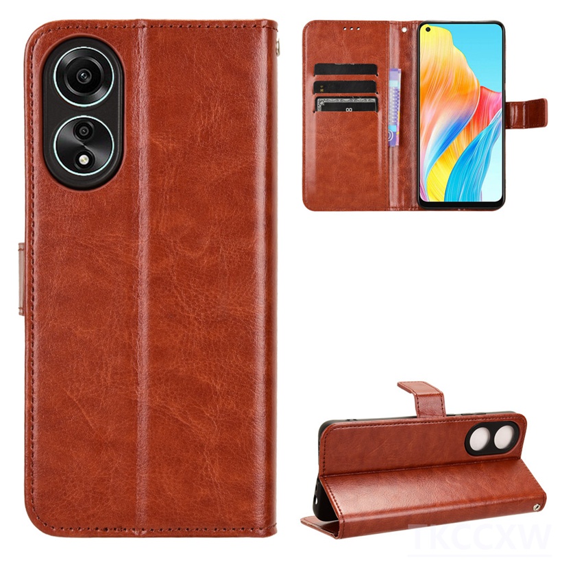 Bao Da Điện Thoại Thời Trang Màu Trơn Cho oppo a38 a58 a78 a98 Ốp