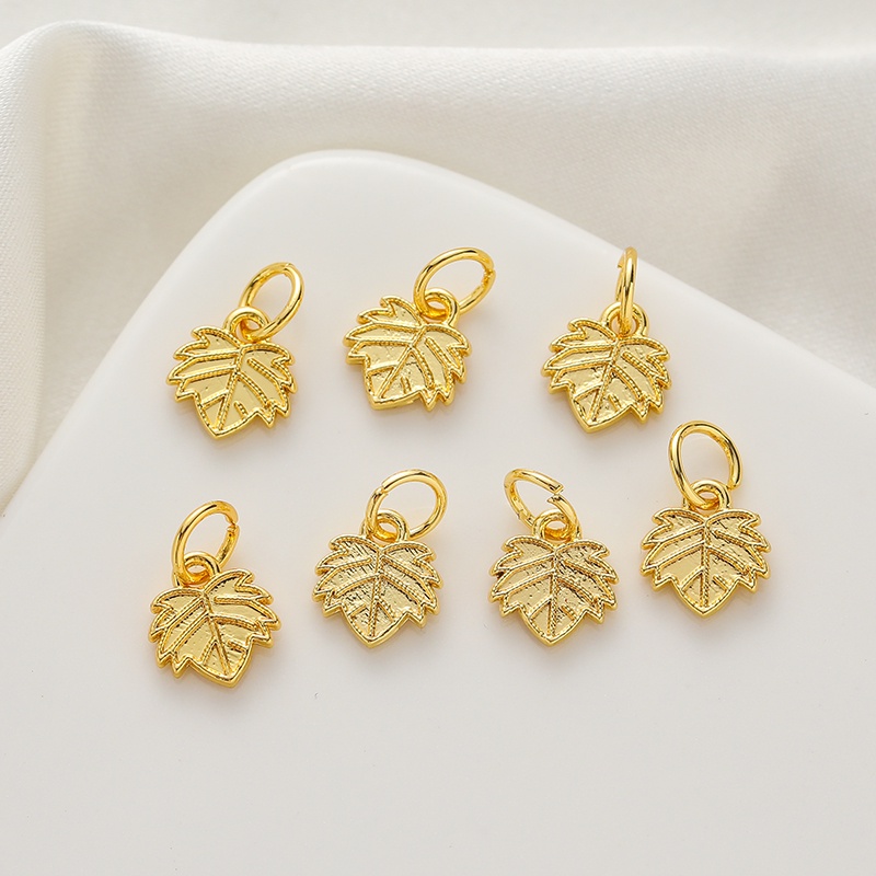 Mặt Dây Chuyền Hình Ngôi Sao / Lá Phong 18k Màu Vàng Nhạt Tự Làm Vòng Tay / Dây Chuyền Thủ Công