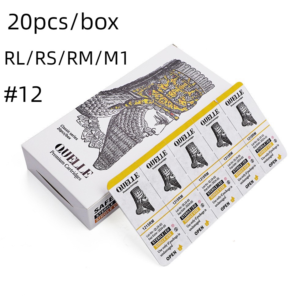 5pcs/size #12(0,35mm) Công cụ xăm đại bàng bằng silicon dùng một lần chuyên nghiệp quelle cho liner & shader