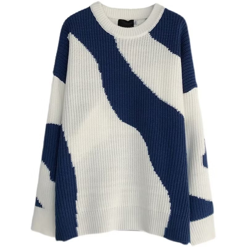 Áo sweater Dáng Rộng Phối Màu Tương Phản Cá Tính Thời Trang Cho Nam