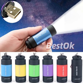 Đèn led mini torches light usb đèn pin di động có thể sạc lại đèn pin keychain đèn pin chống thấm nước đi bộ đường dài đèn pin cắm trại