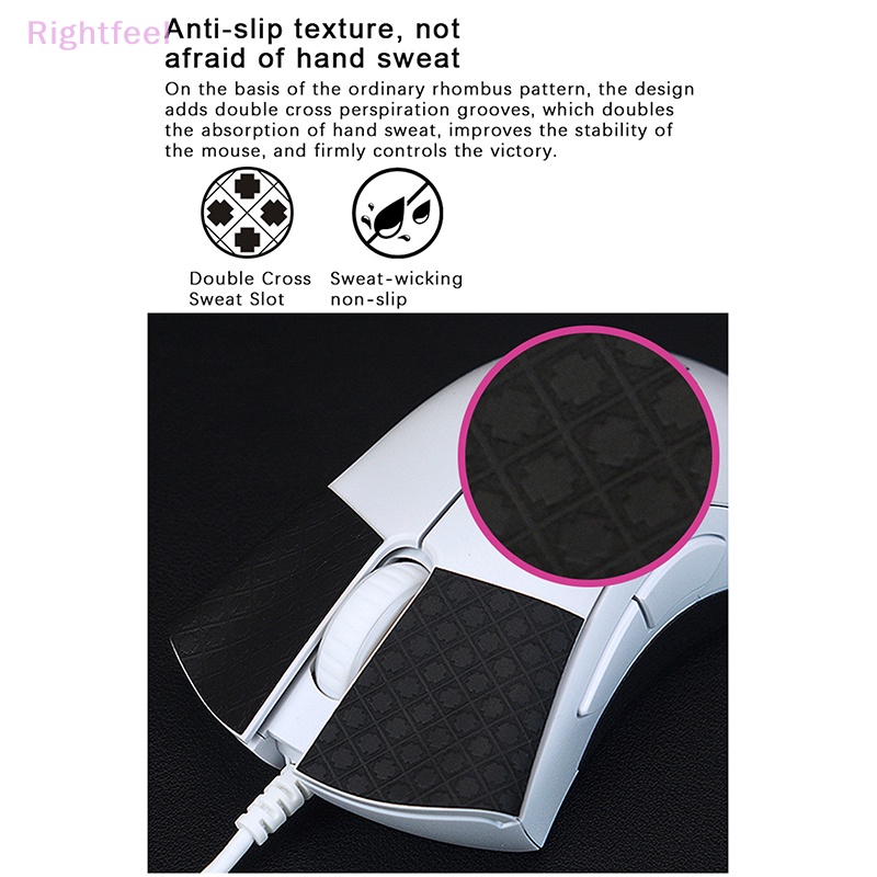 Rightfeel mouse grip tape skate handmade sticker non slip lizard skin hút mồ hôi cho deathadder v2 pro gaming chuột không dây mới