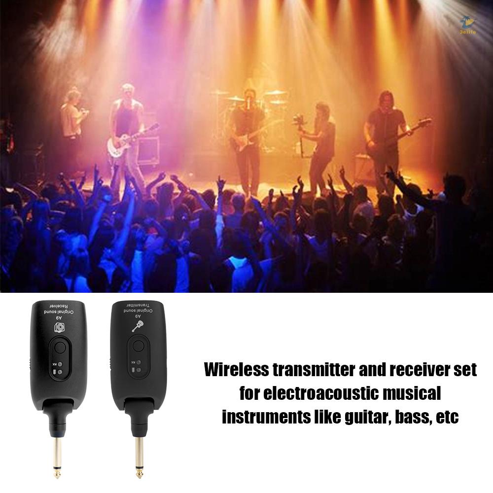 Hệ thống guitar không dây 3elife 2.4g bộ phát và thu guitar điện tích hợp pin có thể sạc lại phạm vi truyền 30m