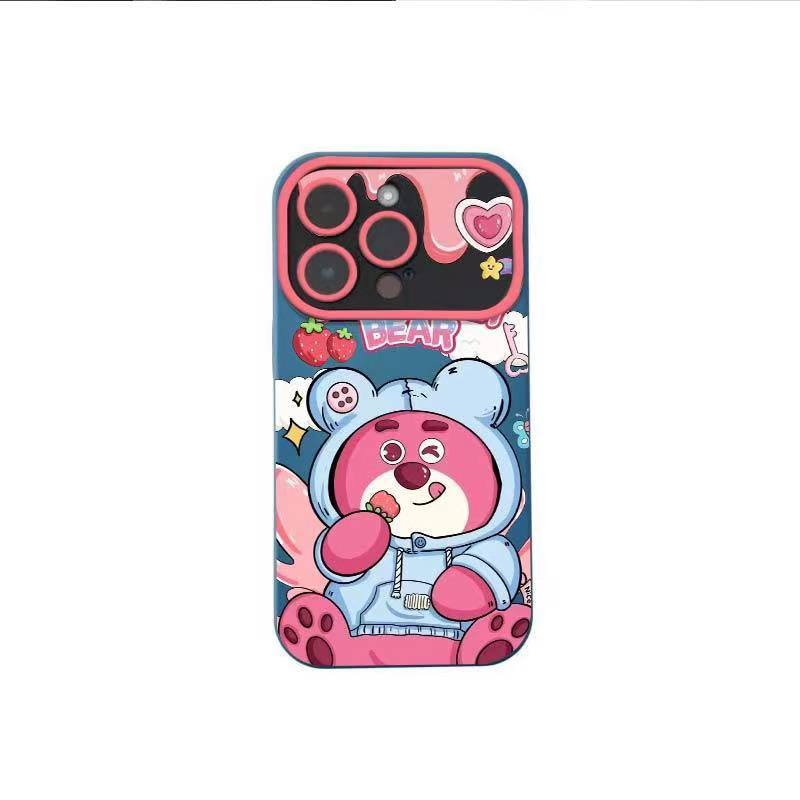 Ốp Điện Thoại Dẻo Họa Tiết Gấu & Dâu Tây Dễ Thương Cho iphone13pro12 / 11 7p 3qoy 14promax