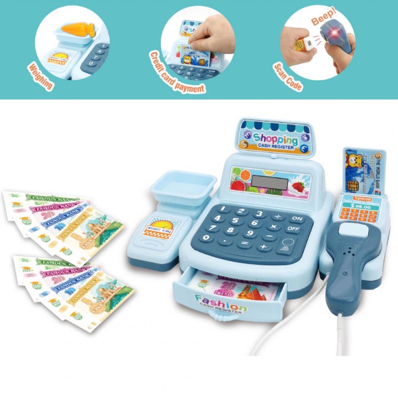 Máy tính tiền đồ chơi giả vờ chơi siêu thị thanh toán đồ chơi giáo dục