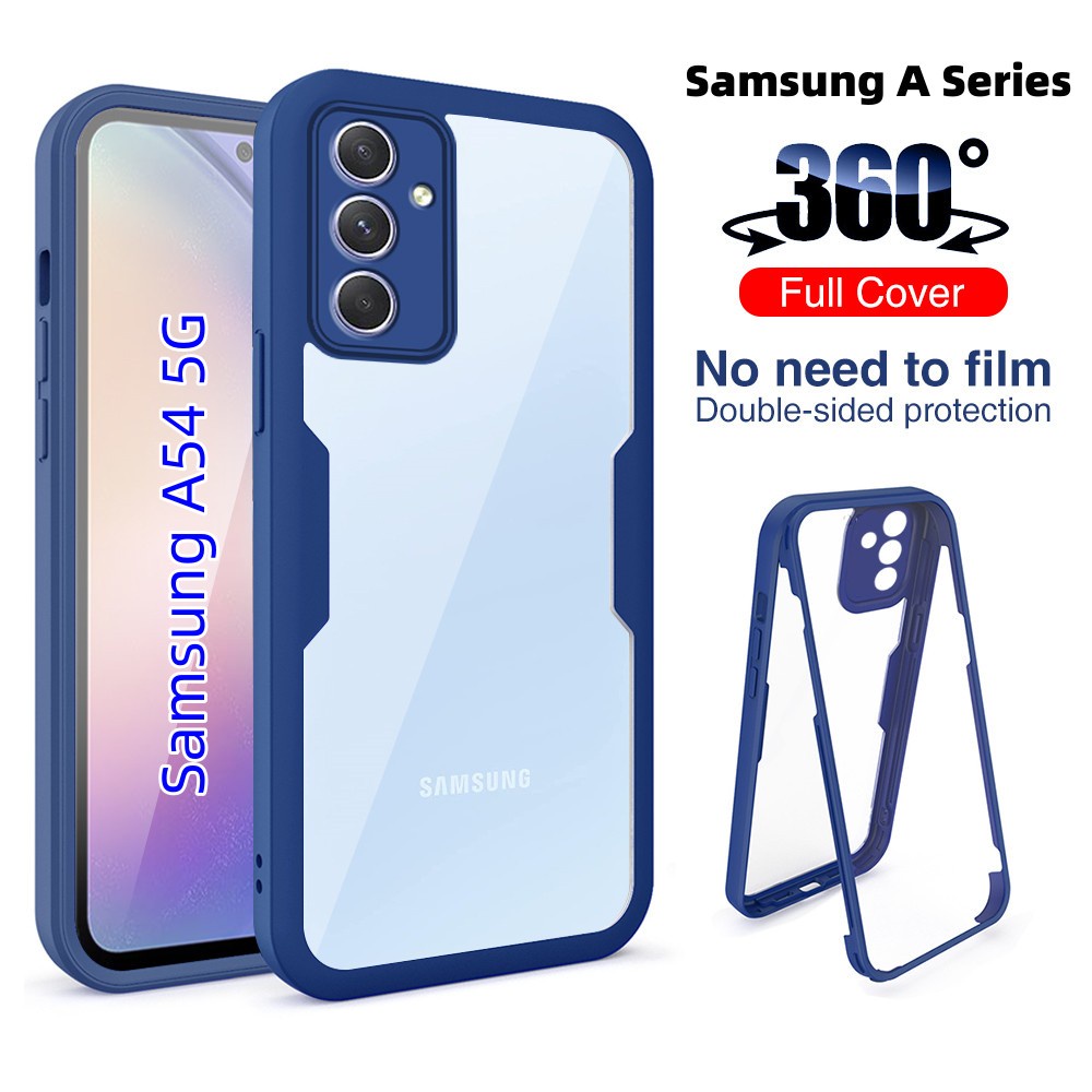Ốp Điện Thoại Cho Samsung Galaxy A54 5G A 54 A34 A33 A24 A23 A 14 A14 4G 5G 360 ° Ốp Điện Thoại TPU Acrylic Mềm Trong Suốt Chống Sốc Cho Iphone