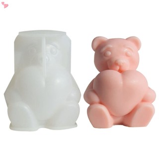 Khuôn silicon làm đá / xà phòng / nến hình gấu hoạt hình 3d diy