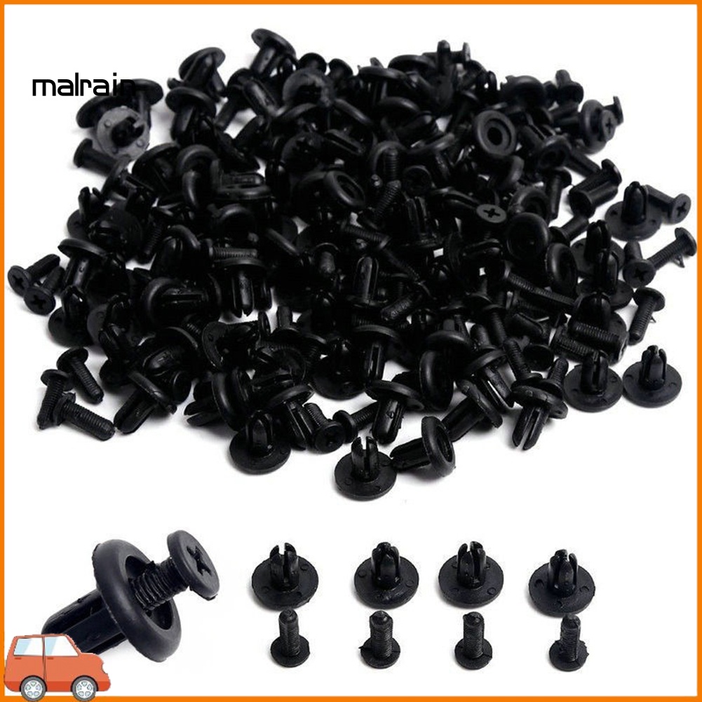 FENDER Bộ 100 Đinh Tán Nhựa 6mm Chuyên Dụng Cho Xe Hơi