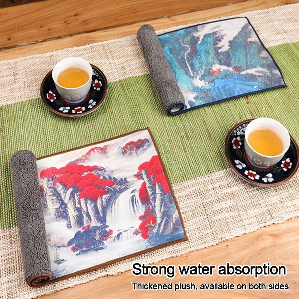 LET Khăn Trải Bàn Dày Dặn Thấm Hút Tốt Phong Cách Trung Hoa