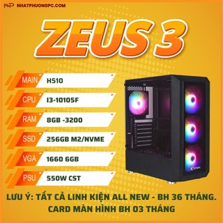 Bộ pc h510/ i3-10105f/ ram 8gb/ 1660 6gb. chiến mọi game - bảo hành 36 tháng