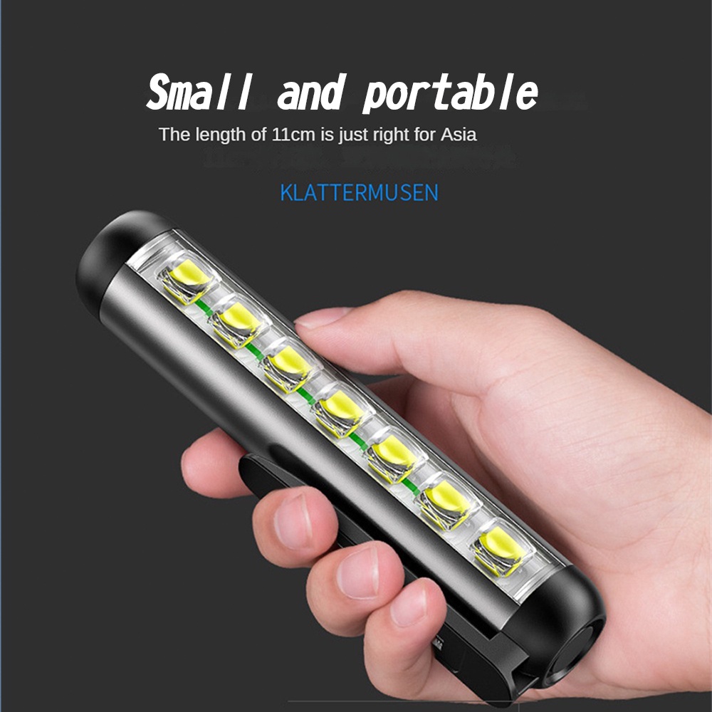 Đèn Kẹp Bút Hình Cá Mập Cười Đèn Pin Mini Cầm Tay Đèn Pha Lớn Đèn Bên Có Khả Năng Hấp Thụ Từ Tính Mạnh Đèn Pin Đèn Pin