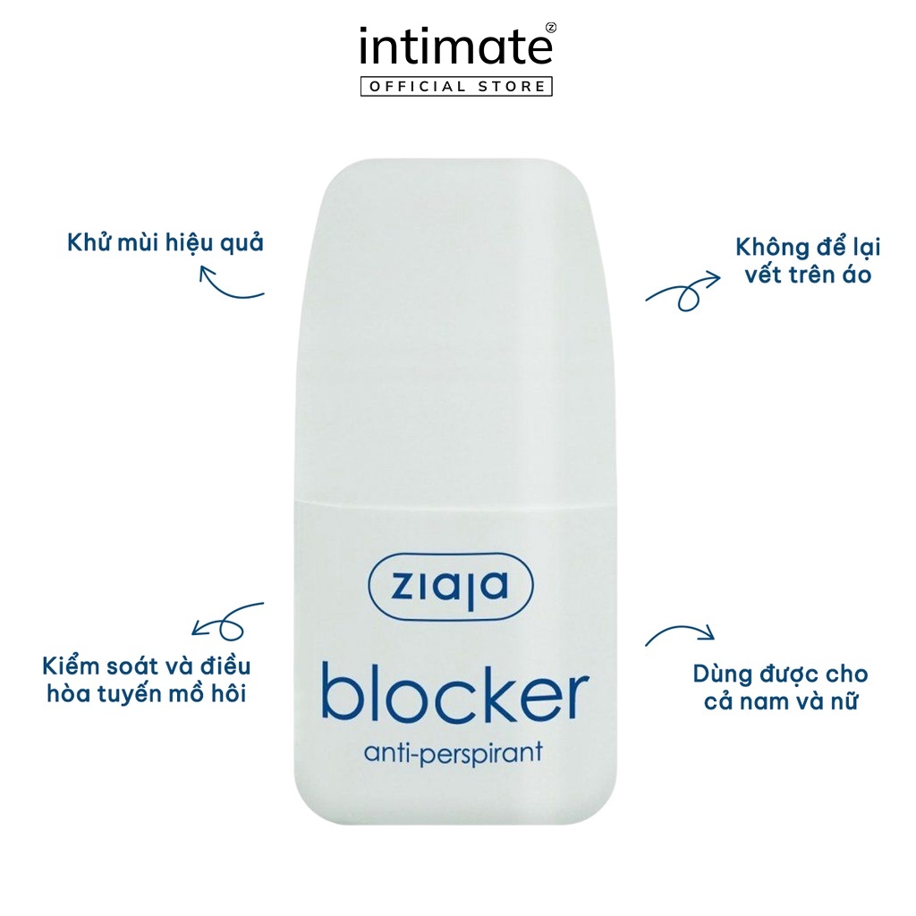 Lăn Nách Khử Mùi Kiểm Soát Mồ Hôi Blocker Anti-perspirant ZIAJA Giúp Dưỡng Ẩm, Thẩm Thấu Hoàn Toàn 60ml