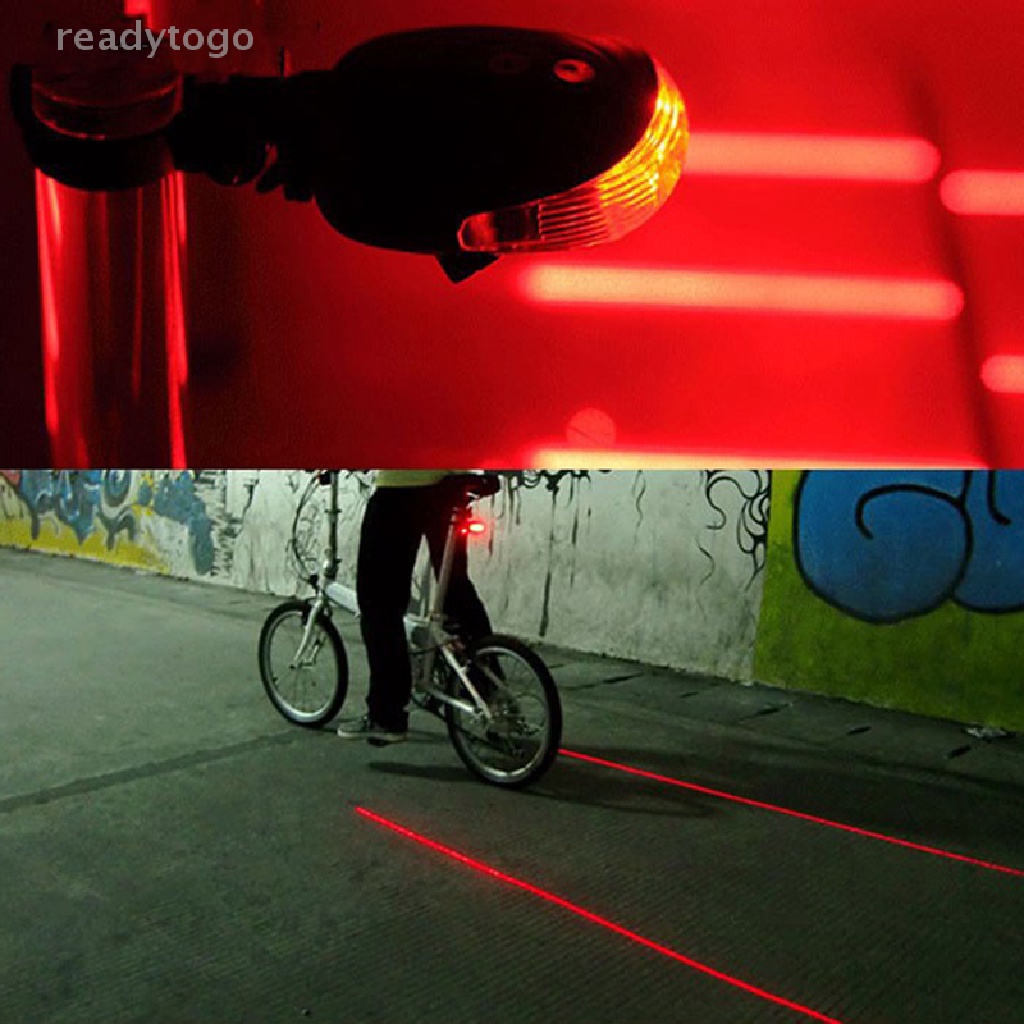 Bộ 2 Đèn Laser + 5 Đèn LED Cảnh Báo An Toàn Gắn Đuôi Xe Đạp