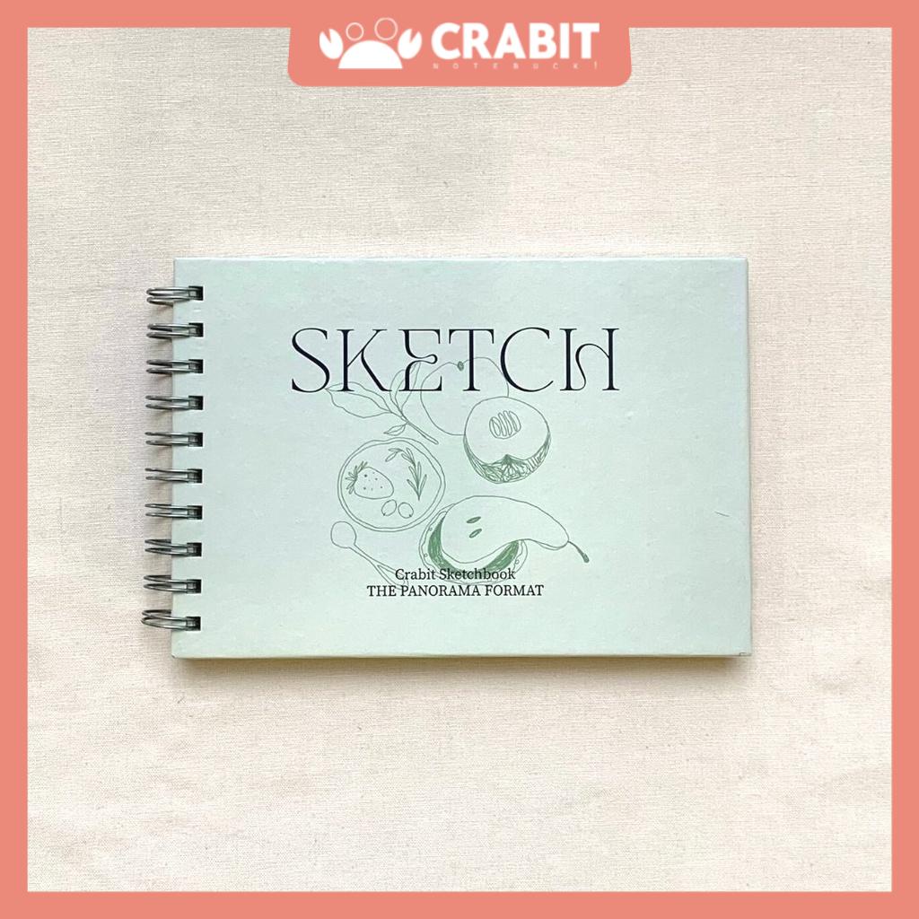 Sổ vẽ chì sketchbook A5 ngang gáy lò xo Crabit 190gsm