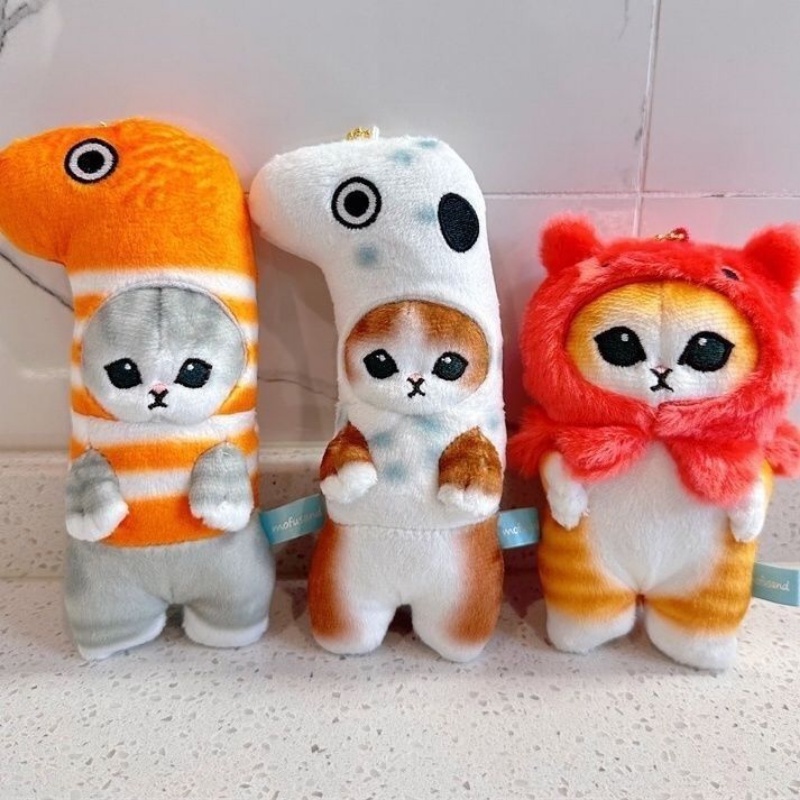 Móc Khóa Hình Mèo Bạch Tuộc / Cá Mập Nhồi Bông Dễ Thương