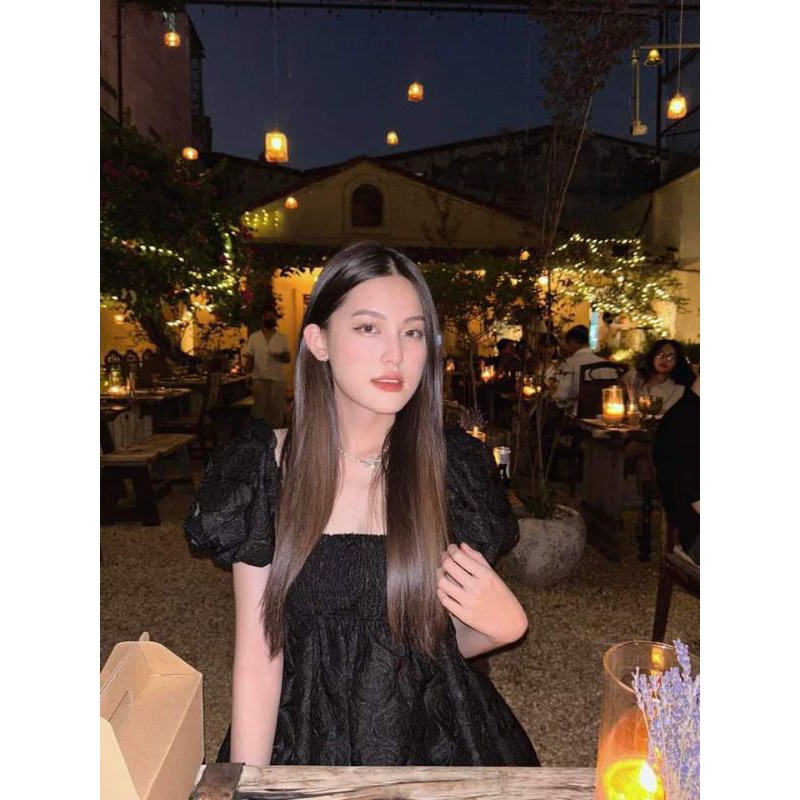 💋Váy babydoll tay bồng tơ hoa hồng chinhh quáa🌸