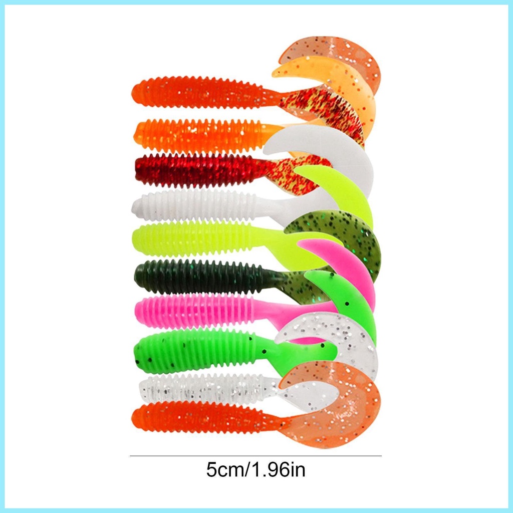 Set 50 Mồi Giun Giả Mềm 5cm 6 Cm 7cm Thu Hút Câu Cá Hiệu Quả