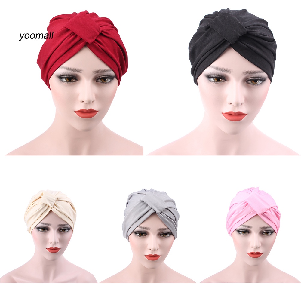 Mũ Turban Trùm Đầu Co Giãn Thời Trang Cho Nữ