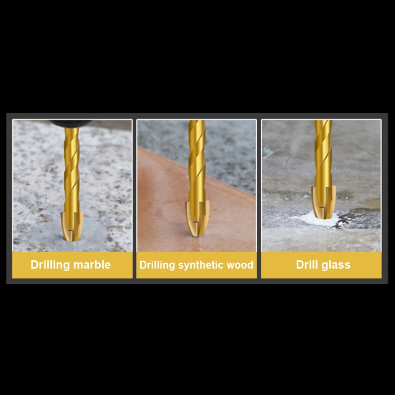 Mũi Khoan Lục Giác Bằng Hợp Kim Cứng Mạ Vàng Chuyên Dụng Cho Thiết Bị Gốm