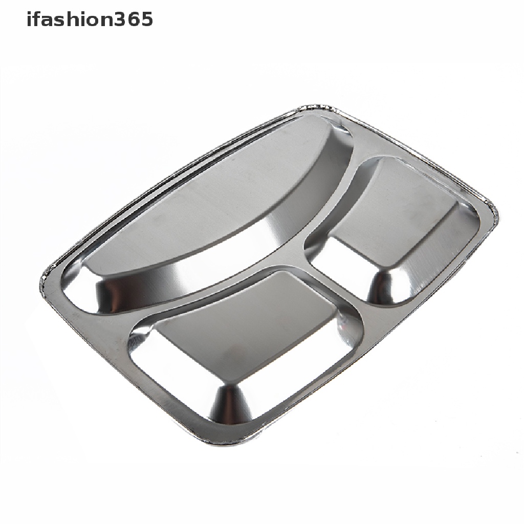 Khay Đựng Thức Ăn Chia Ngăn Bằng Thép Không Gỉ ifashion365