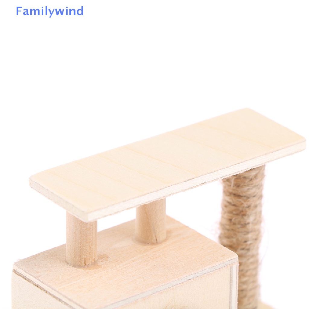 Mô Hình Chú Mèo Leo Trèo Bằng Gỗ Tỉ Lệ 1: 12 Trang Trí Nhà Búp Bê