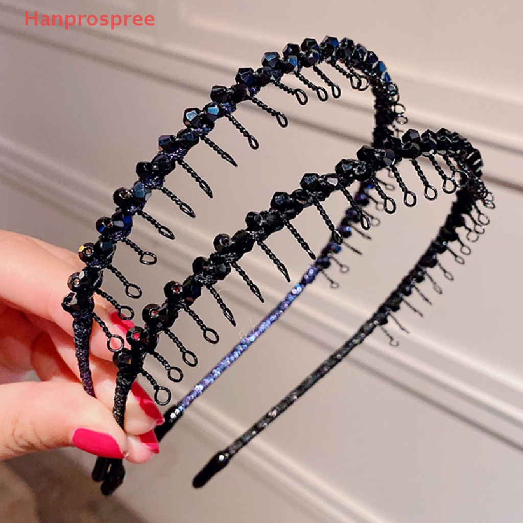 Kẹp Tóc Đính Đá Pha Lê Kim Loại Nhẹ Có Răng Chống Trượt Thời Trang Cho Nữ