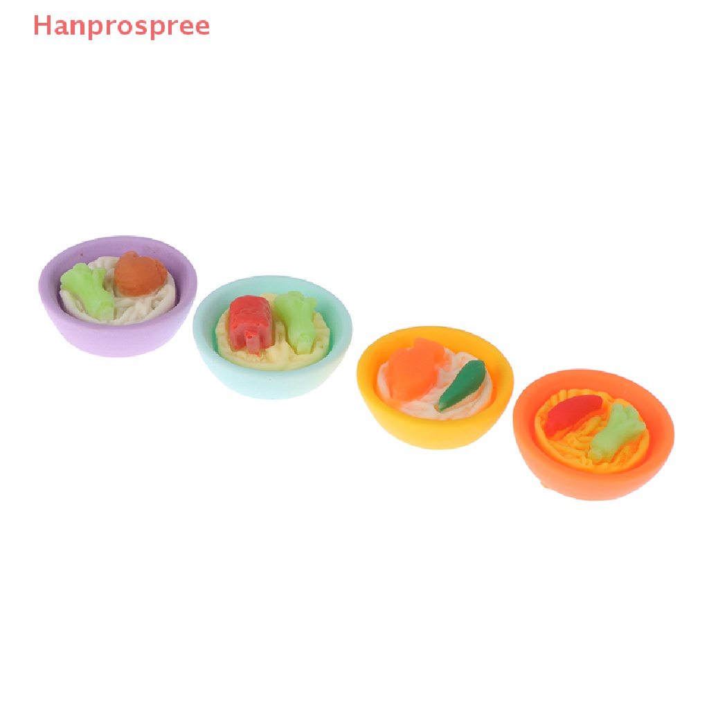 Bộ 4 Đồ Chơi Mô Hình Tô Mì / Rau Củ Quả 1: 12 Trang Trí Nhà Búp Bê