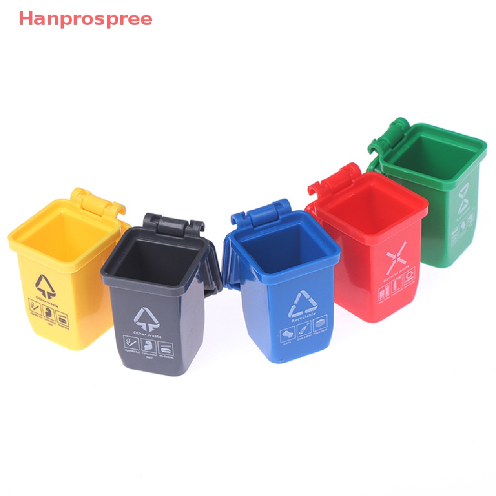 Bộ 5 Thùng Rác Mini Tỉ Lệ 1: 12 Trang Trí Nhà Búp Bê