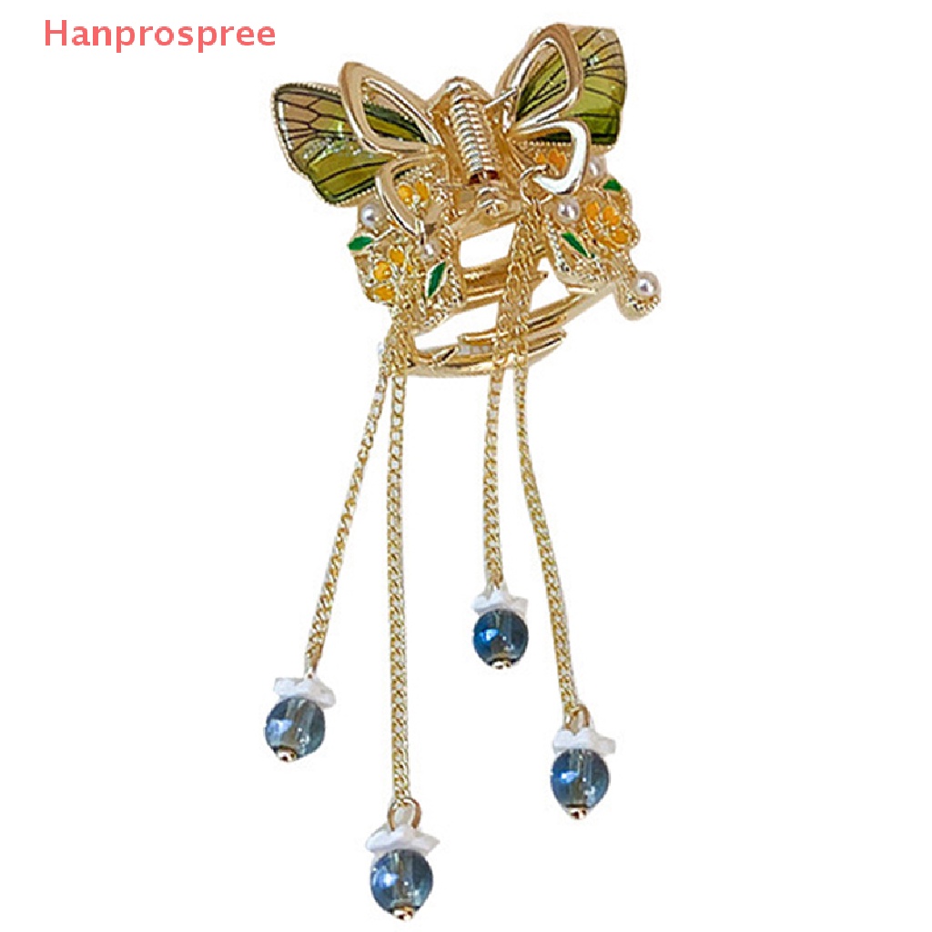 Kẹp Tóc Hình Hoa / Bướm Đính Ngọc Trai Dáng Dài Phong Cách Vintage Thời Trang Cho Nữ