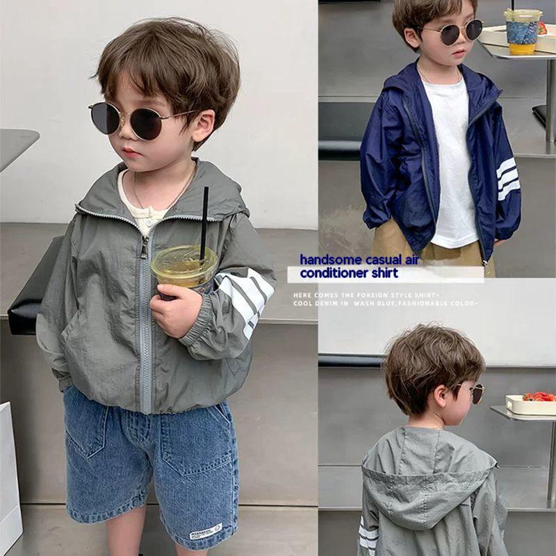 Áo Khoác Mỏng Nhẹ Tay Dài Chống Nắng Phong Cách Hàn Quốc Thời Trang Mùa Hè Cho Bé Trai