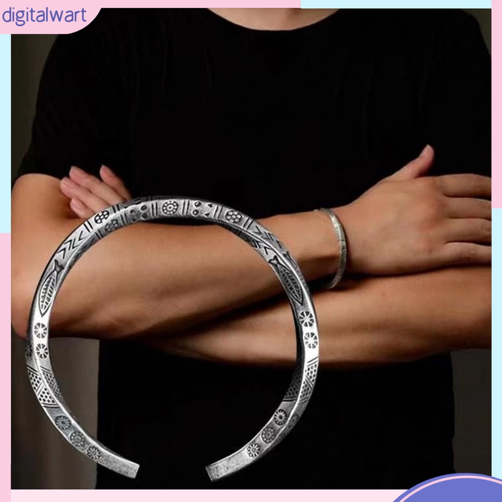Vòng Đeo Tay Dạng Hở Màu Bạc Phong Cách Boho Màu Sắc Tùy Chỉnh Thời Trang Cho Nam [DIL]