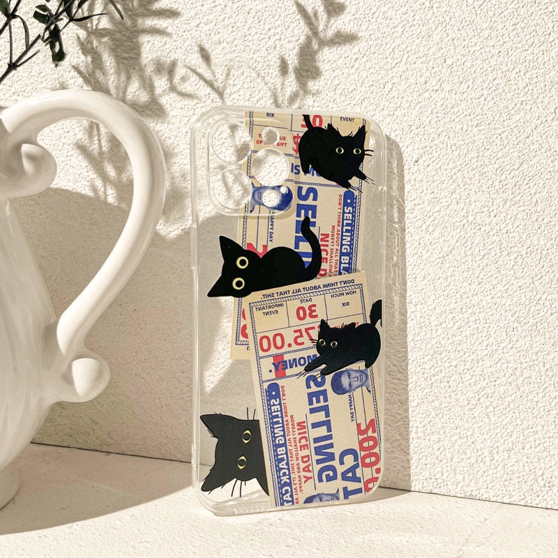 Ốp Điện Thoại Hình Mèo Xinh Xắn Cho Iphone13promax 14plus / 12mini iphone SE3 / XR