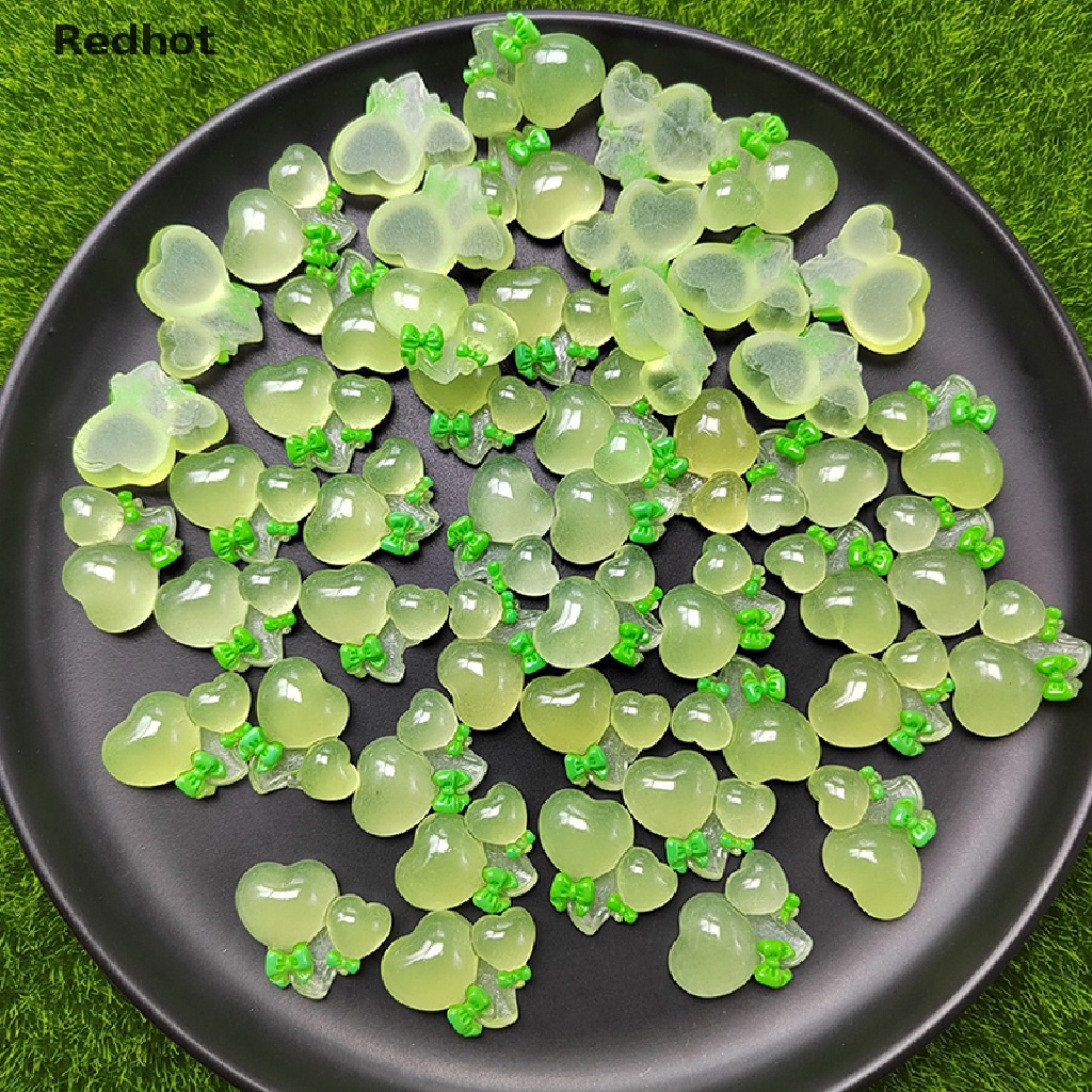 &lt; Redhot &gt; Bộ 5 Bong Bóng Trái Tim Bằng Nhựa Phát Sáng Màu Sắc Ngẫu Nhiên