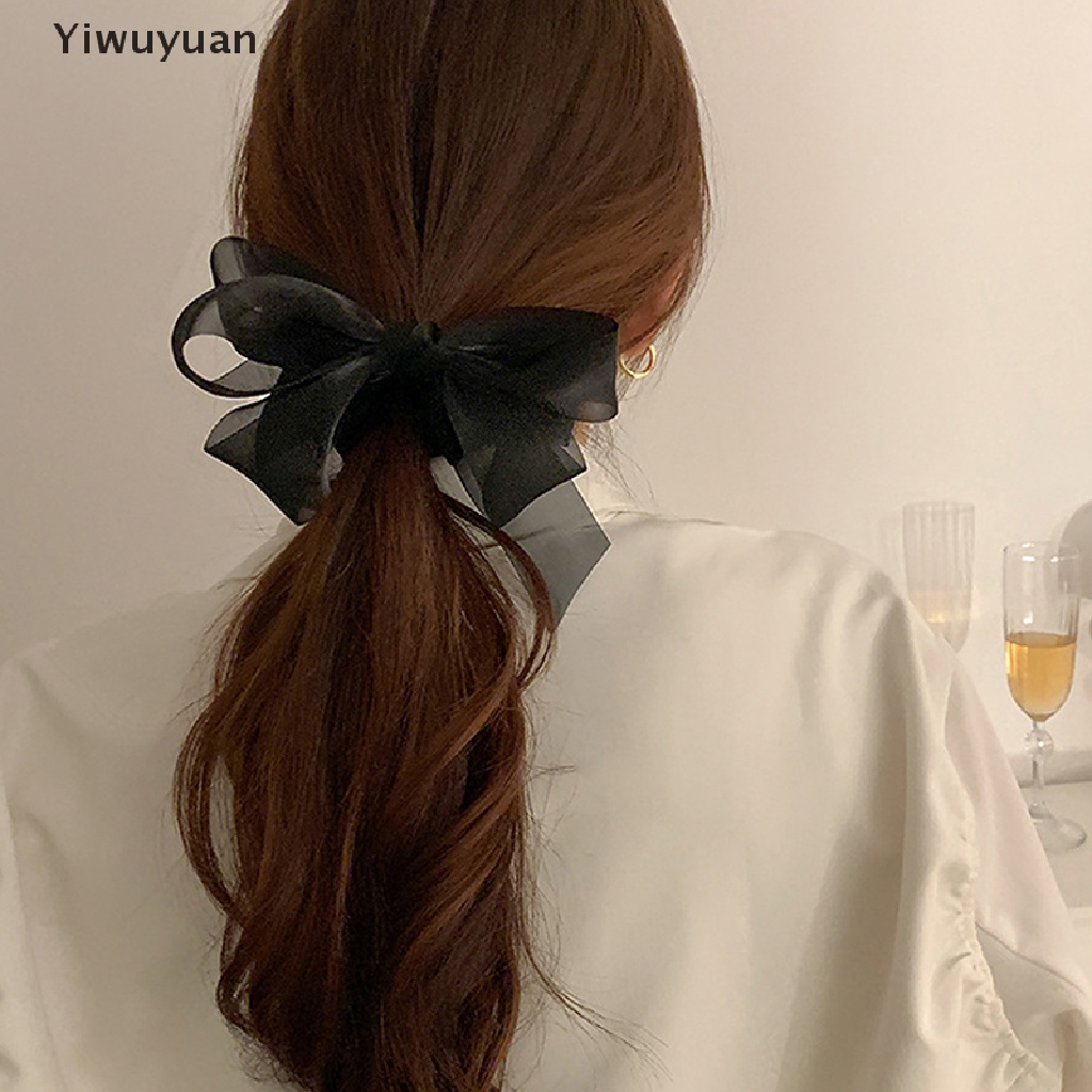 Set 1 Kẹp Tóc Đuôi Ngựa Hình Nơ Ruy Băng Phong Cách Hàn Quốc 2022