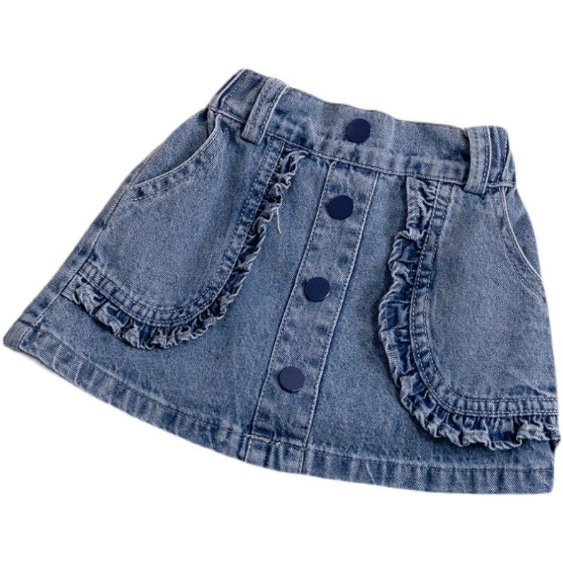 Chân váy jean Chữ A Lưng Thun Thời Trang Mùa Hè Hàn Quốc Dành Cho Bé Gái