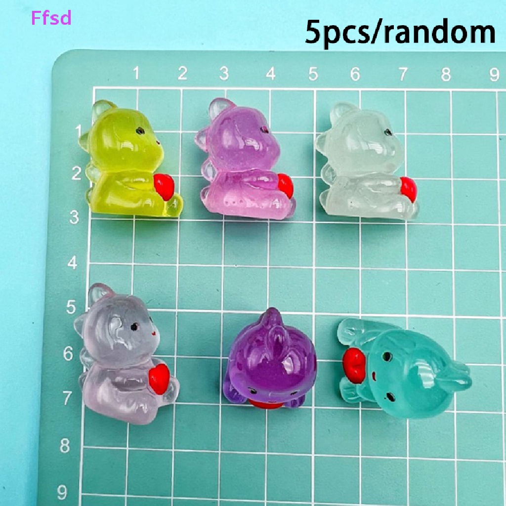 {Ffsd} Set 5 Tượng Nhỏ Phát Sáng Trong Bóng Tối Trang Trí Phong Cảnh Bằng Nhựa Resin Craf * Bán Chạy