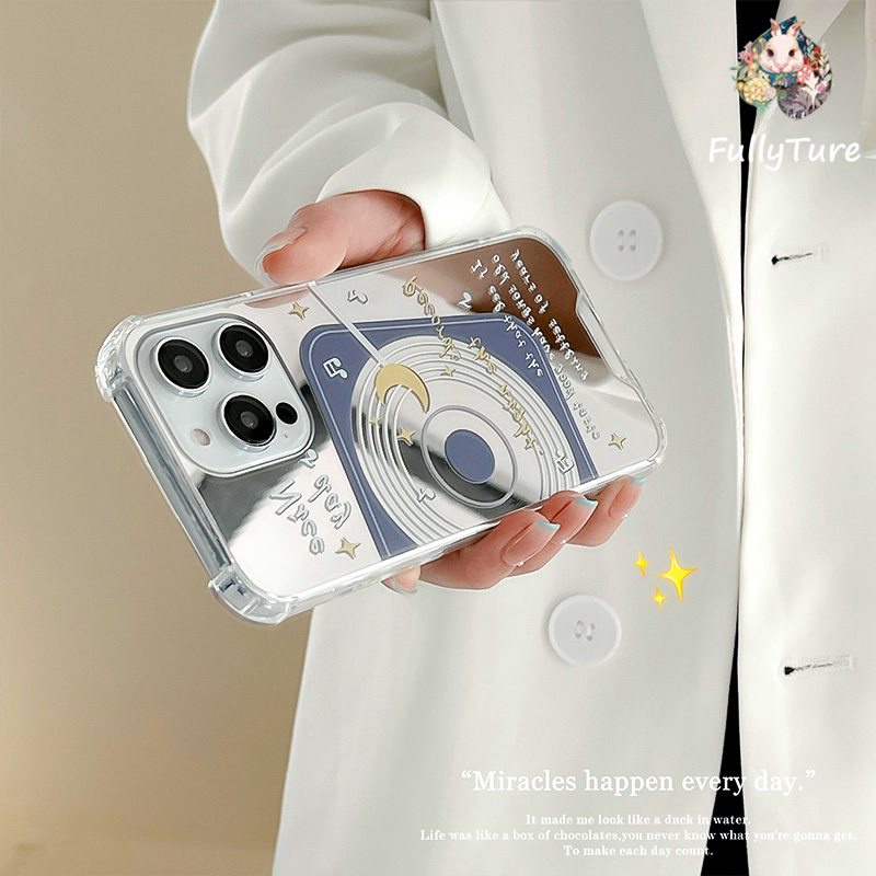 Ốp Điện Thoại Mềm Trong Suốt Có Gương Trang Điểm Cho Iphone14 13 12 11 XR Pro Max 8 7 6 plus